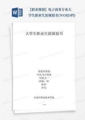 电子商务专业职业规划书