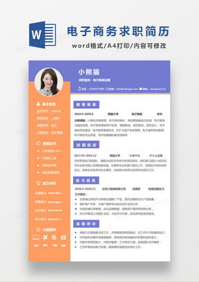 专业电子商务的求职信